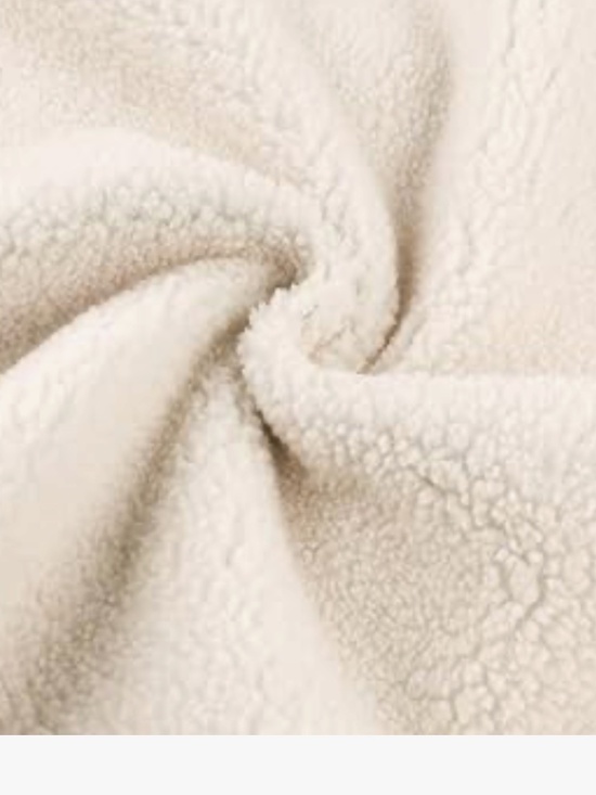 Women's white fleece  and Black Toggle Coat - Picture 3 of 3